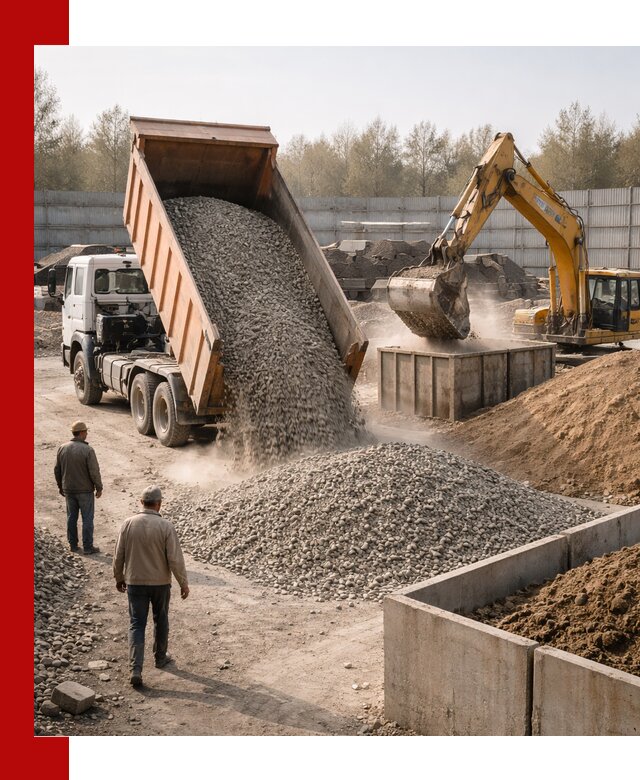 Доставка нерудных материалов с погрузкой и разгрузкой в Петрозаводске