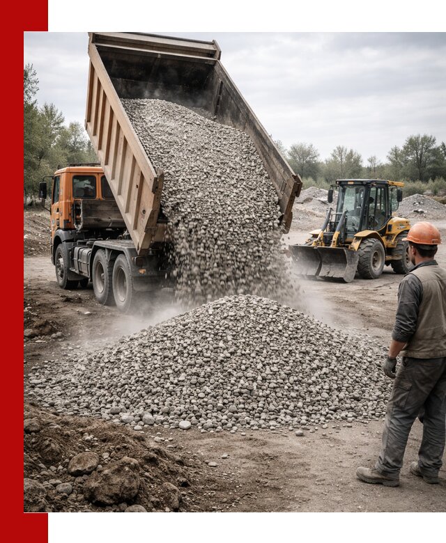 Доставка щебня в Петрозаводске крупными и мелкими фракциями