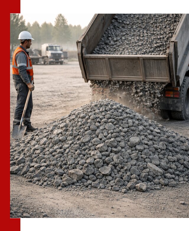 Гранитный щебень фракции 100–201 для строительства в Петрозаводске