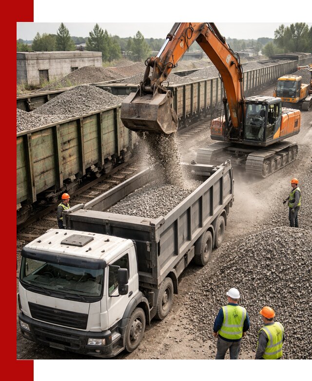 Железнодорожный щебень фракция 25–60 для поставок в Петрозаводске