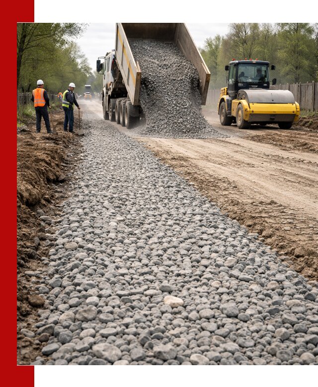 Доставка щебня для отсыпки дорог в Петрозаводске высокого качества