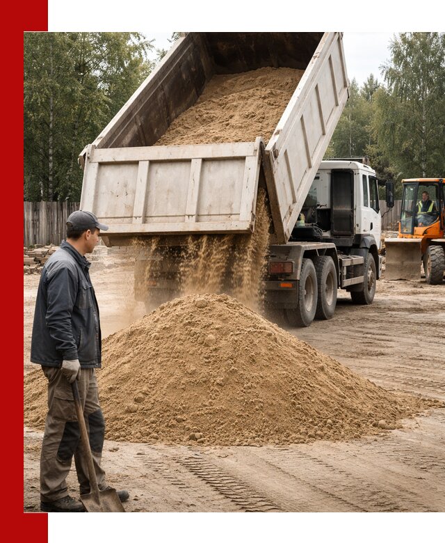 Доставка и продажа песка с разгрузкой в Петрозаводске