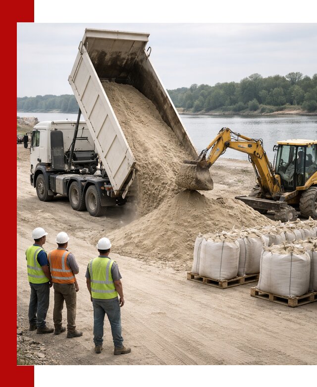 Доставка речного песка в Петрозаводске самосвалами и погрузкой