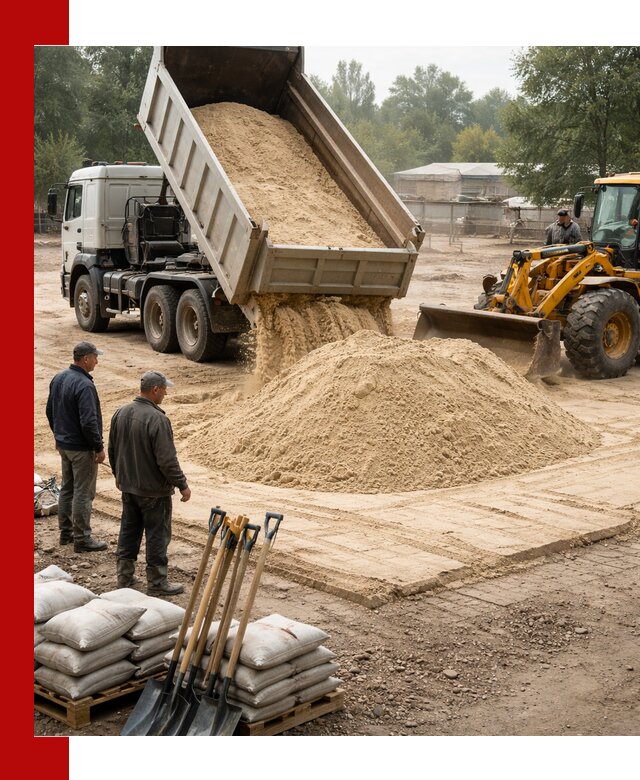 Доставка мытого песка в Петрозаводске с самосвалами по выгодной цене