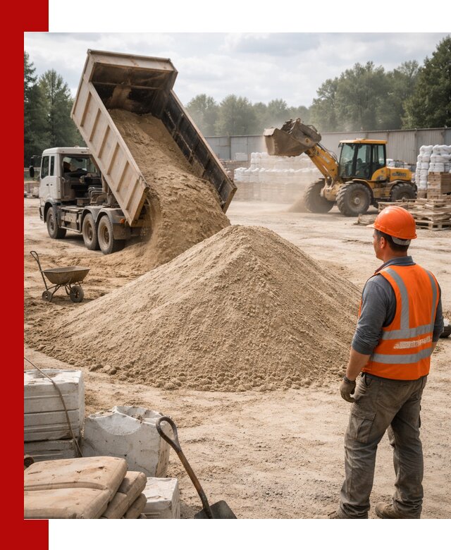 Доставка строительного песка с самосвалом в Петрозаводске