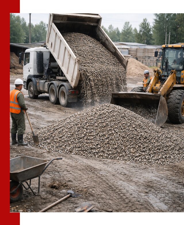 Мытый гравий с доставкой в Петрозаводске от карьера до участка