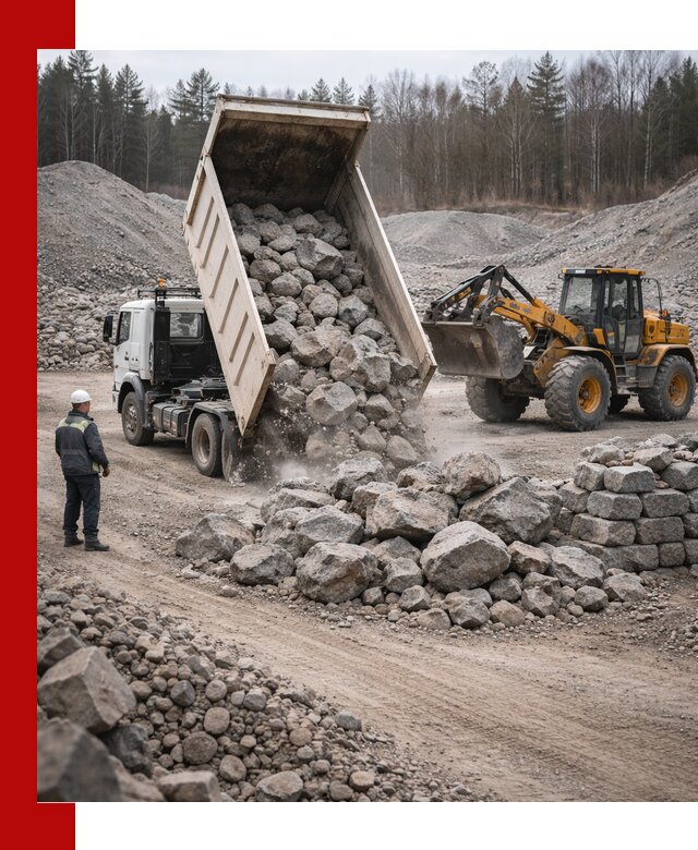 Доставка и продажа бутового гранитного камня в Петрозаводске