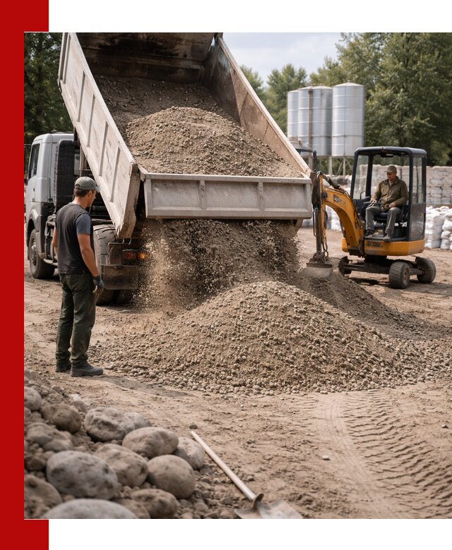 Доставка ПГС С3 в Петрозаводске самосвалами и миксерами