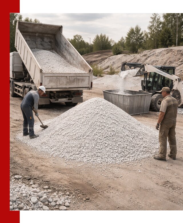 Доставка и продажа белой мраморной крошки в Петрозаводске