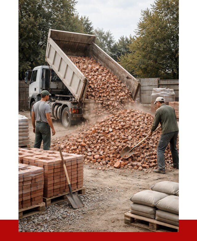 Бой кирпича в Петрозаводске с доставкой от 4263 руб/куб | ПРОНЕРУДПтр