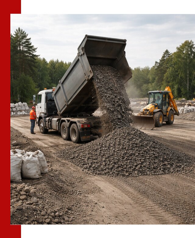 Доставка дробленого асфальта в Петрозаводске для дорожных работ
