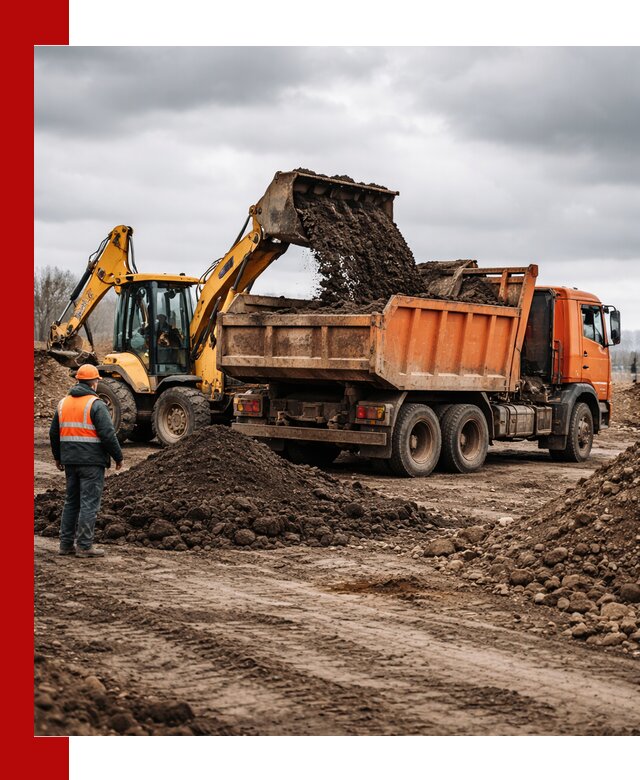 Вывоз грунта и строительного мусора в Петрозаводске грузовыми самосвалами